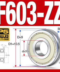 Vòng bi - bạc đạn mini F603-ZZ (Mặt bích -  3*9*5 mm)