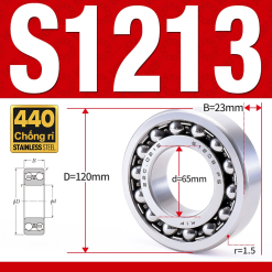 Vòng bi - bạc đạn tự lựa S1213 (Chống ăn mòn - Inox 404C -  65*120*23 mm)