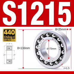Vòng bi - bạc đạn tự lựa S1215 (Chống ăn mòn - Inox 404C -  75*130*25 mm)