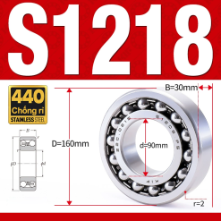 Vòng bi - bạc đạn tự lựa S1218 (Chống ăn mòn - Inox 404C -  90*160*30 mm)