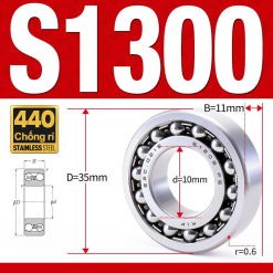 Vòng bi - bạc đạn tự lựa S1300 (Chống ăn mòn - Inox 404C - 10*35*11 mm)