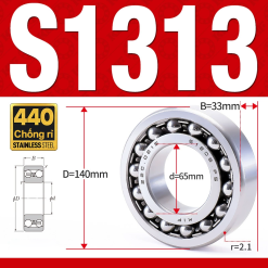 Vòng bi - bạc đạn tự lựa S1313 (Chống ăn mòn - Inox 404C - 65*140*33 mm)