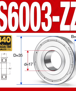 Vòng bi - bạc đạn S6003-ZZ  (Tốc độ cao - Inox 440C - phớt kim loại - 17*35*10 mm)