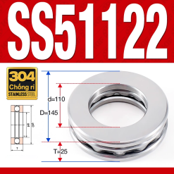 Vòng bi - bạc đạn SS51122 (Chặn trục - Inox 304 - 110*145*25 mm)