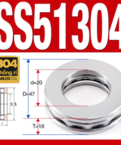Vòng bi - bạc đạn SS51304 (Chặn trục - Inox 304 - 20*47*18 mm)