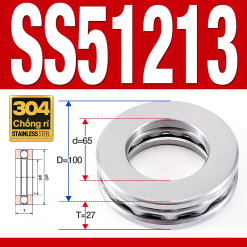 Vòng bi - bạc đạn SS51213 (Chặn trục - Inox 304 - 5*100*27 mm)