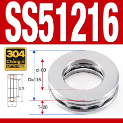 Vòng bi - bạc đạn SS51216 (Chặn trục - Inox 304 - 80*115*28 mm)