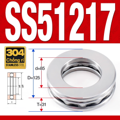 Vòng bi - bạc đạn SS51217 (Chặn trục - Inox 304 - 85*125*31 mm)