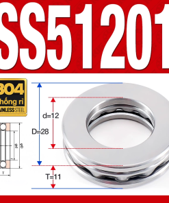 Vòng bi - bạc đạn SS51201 (Chặn trục - Inox 304 - 12*28*11 mm)