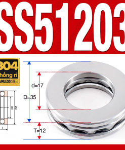 Vòng bi - bạc đạn SS51203 (Chặn trục - Inox 304 - 17*35*12 mm)