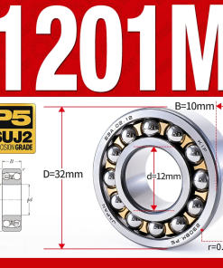 Vòng bi - bạc đạn tự lựa 1201M (Chịu nhiệt - vòng cách bi Đồng - 12*32*10 mm)