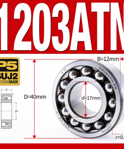 Vòng bi - bạc đạn tự lựa 1203ATN  (Chịu nhiệt - vòng cách bi Nylon - 17*40*12 mm)