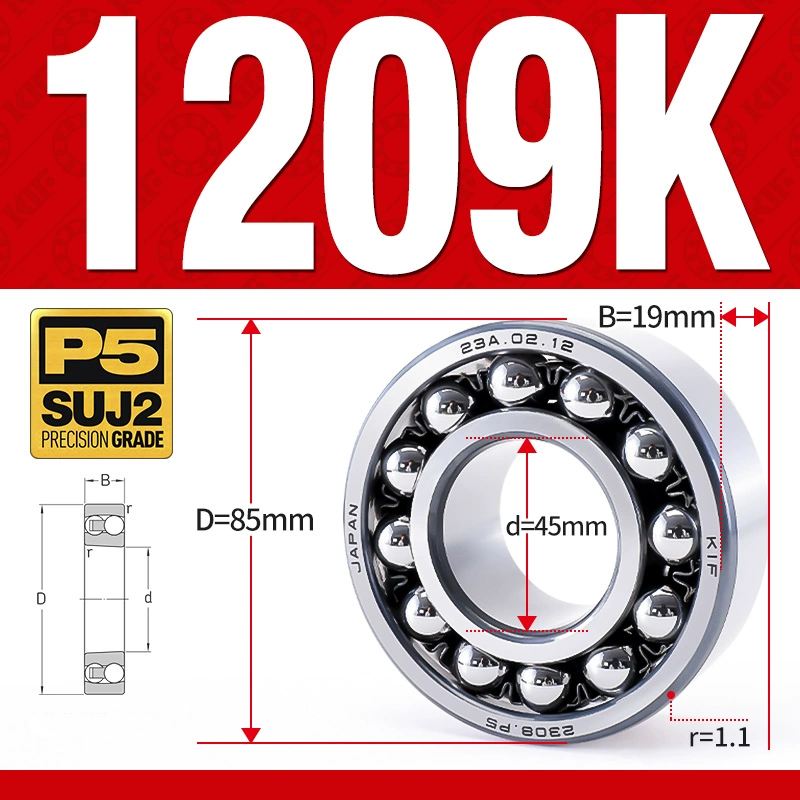 Vòng bi - bạc đạn tự lựa 1209K (Lỗ côn - 45*85*19 mm)