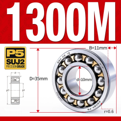 Vòng bi - bạc đạn tự lựa 1300M (Chịu nhiệt - vòng cách bi Đồng - 10*35*11 mm)
