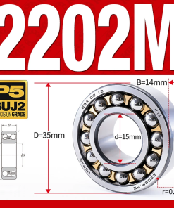 Vòng bi - bạc đạn tự lựa 2202M (Chịu nhiệt - vòng cách bi Đồng -  15*35*14 mm)