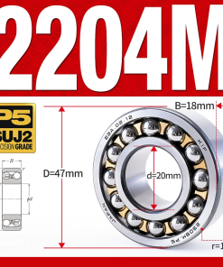 Vòng bi - bạc đạn tự lựa 2204M (Chịu nhiệt - vòng cách bi Đồng -  20*47*18 mm)