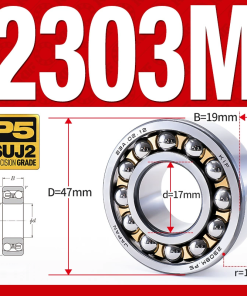 Vòng bi - bạc đạn tự lựa 2303M (Chịu nhiệt - vòng cách bi Đồng - 17*47*19 mm)