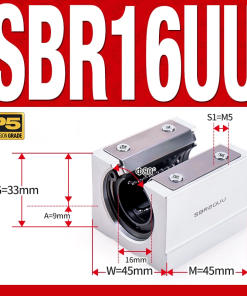 Con trượt tròn có đế thân ngắn SBR16UU (Bi trượt tròn có đế)