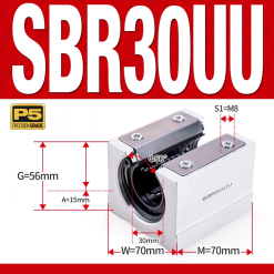 Con trượt tròn có đế thân ngắn SBR30UU (Bi trượt tròn có đế)