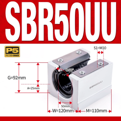 Con trượt tròn có đế thân ngắn SBR50UU (Bi trượt tròn có đế)