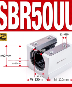 Con trượt tròn có đế thân ngắn SBR50UU (Bi trượt tròn có đế)