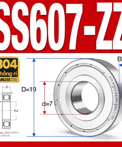 Vòng bi - bạc đạn mini SS607-ZZ (Chống ăn mòn - Inox 304 -  7*19*6 mm)