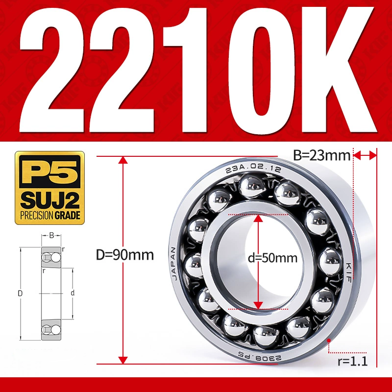 Vòng bi - bạc đạn tự lựa 2210K (Lỗ côn - 50*90*23 mm)