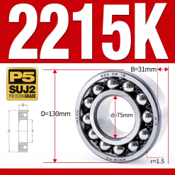 Vòng bi - bạc đạn tự lựa 2215K (Lỗ côn - 75*130*31 mm)