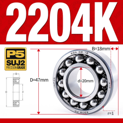 Vòng bi - bạc đạn tự lựa 2204K (Lỗ côn - 20*47*18 mm)