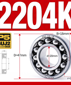 Vòng bi - bạc đạn tự lựa 2204K (Lỗ côn - 20*47*18 mm)