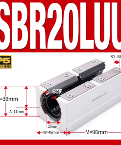 Con trượt tròn có đế thân dài SBR20LUU (Bi trượt tròn có đế)