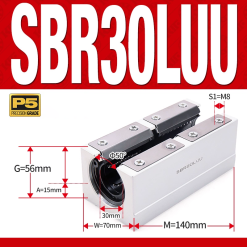 Con trượt tròn có đế thân dài SBR30LUU (Bi trượt tròn có đế)
