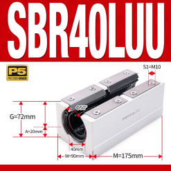 Con trượt tròn có đế thân dài SBR40LUU (Bi trượt tròn có đế)