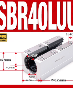 Con trượt tròn có đế thân dài SBR40LUU (Bi trượt tròn có đế)