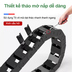 00520Xich20nhua20anh20sp20NH208 7OKXf Xích nhựa cầu nắp hở XN45X100 CA NH ( Kích thước trong 45X10mm )