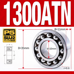 Vòng bi - bạc đạn tự lựa 1300ATN  (Chịu nhiệt - vòng cách bi Nylon - 10*35*11 mm)