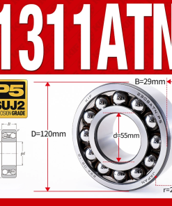 Vòng bi - bạc đạn tự lựa 1311ATN  (Chịu nhiệt - vòng cách bi Nylon - 55*120*29 mm)