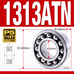 Vòng bi - bạc đạn tự lựa 1313ATN  (Chịu nhiệt - vòng cách bi Nylon - 65*140*33 mm)