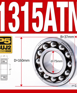 Vòng bi - bạc đạn tự lựa 1315ATN  (Chịu nhiệt - vòng cách bi Nylon - 75*160*37 mm)