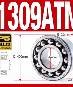 Vòng bi - bạc đạn tự lựa 1309ATN  (Chịu nhiệt - vòng cách bi Nylon - 45*100*25 mm)