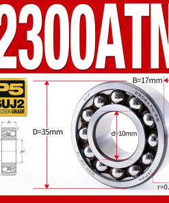 Vòng bi - bạc đạn tự lựa 2300ATN  (Chịu nhiệt - vòng cách bi Nylon - 10*35*17 mm)