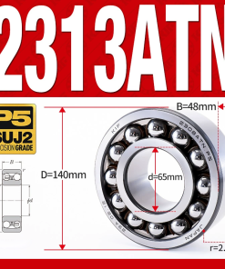 Vòng bi - bạc đạn tự lựa 2313ATN  (Chịu nhiệt - vòng cách bi Nylon - 65*140*48 mm)