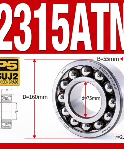 Vòng bi - bạc đạn tự lựa 2318ATN  (Chịu nhiệt - vòng cách bi Nylon - 90*190*64 mm)