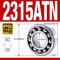 Vòng bi - bạc đạn tự lựa 2322ATN  (Chịu nhiệt - vòng cách bi Đồng - 110*240*80 mm)