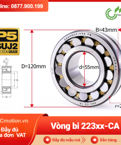 Vòng bi cà na tự lựa 2 dãy - bạc đạn cà na 22315CA/W33 (Có rãnh bôi trơn - lồng cách bi Đồng - kt 75*160*55 mm)