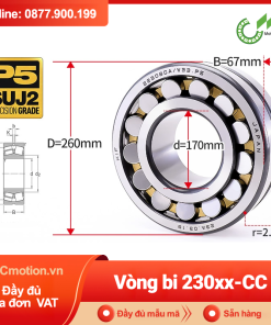 Vòng bi cà na tự lựa 2 dãy lồng bi thép 230xx-CC