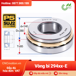 Vòng bi đĩa bay chặn trục - bạc đạn cà na chặn trục 29434E (lồng cách bi Thép -  170*340*103 mm)