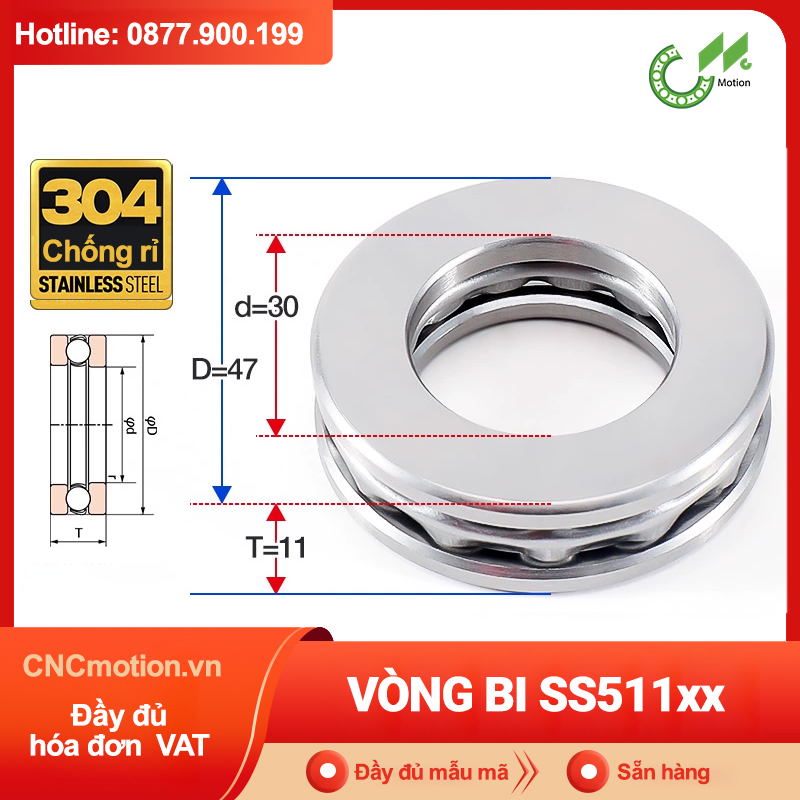 Vòng bi - bạc đạn Inox SS511xx