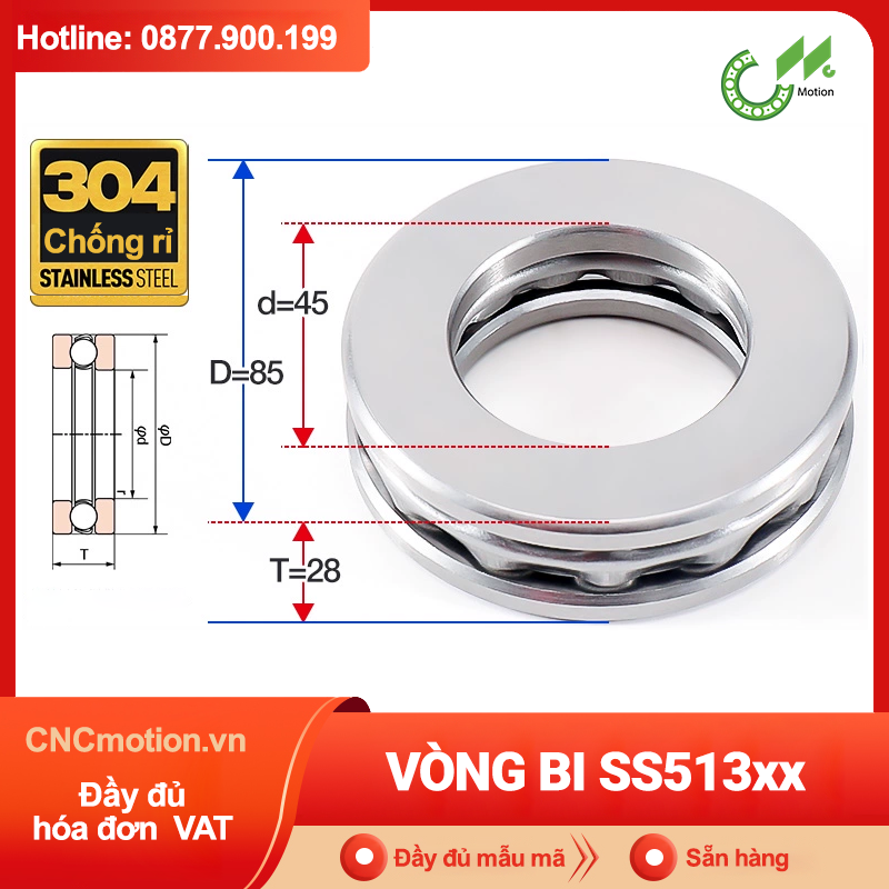 Vòng bi - bạc đạn Inox SS513xx