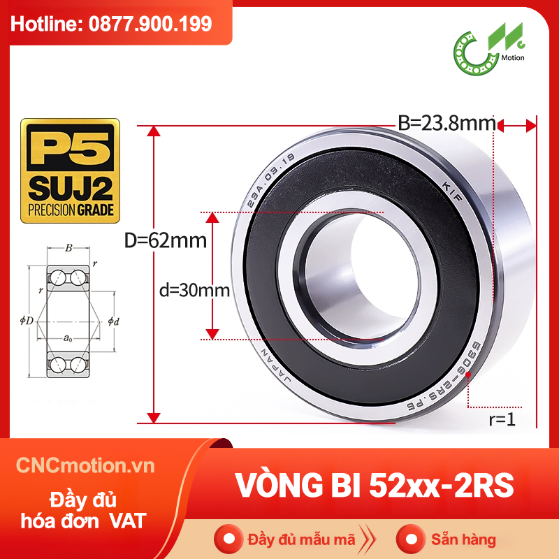 Vòng bi tự lựa 52xx-2RS